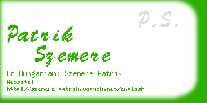 patrik szemere business card